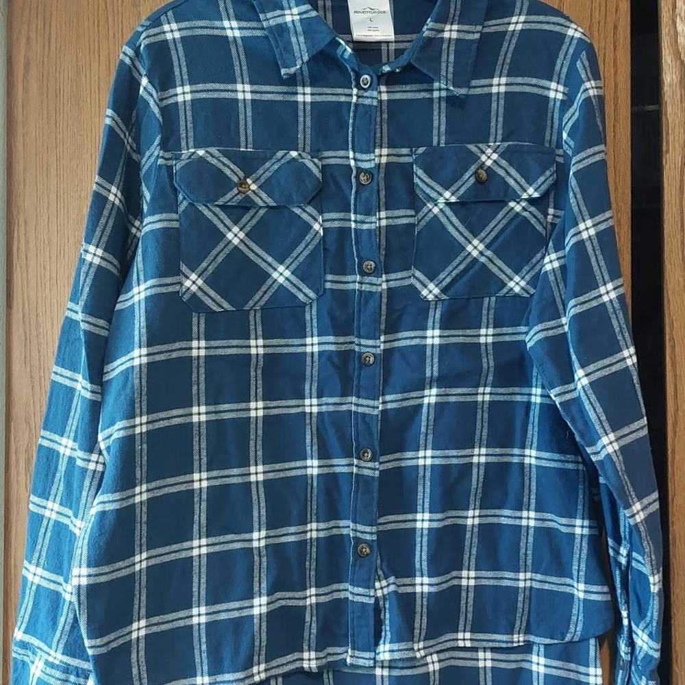 Women's Cotton Flannel Shirt, Size Large